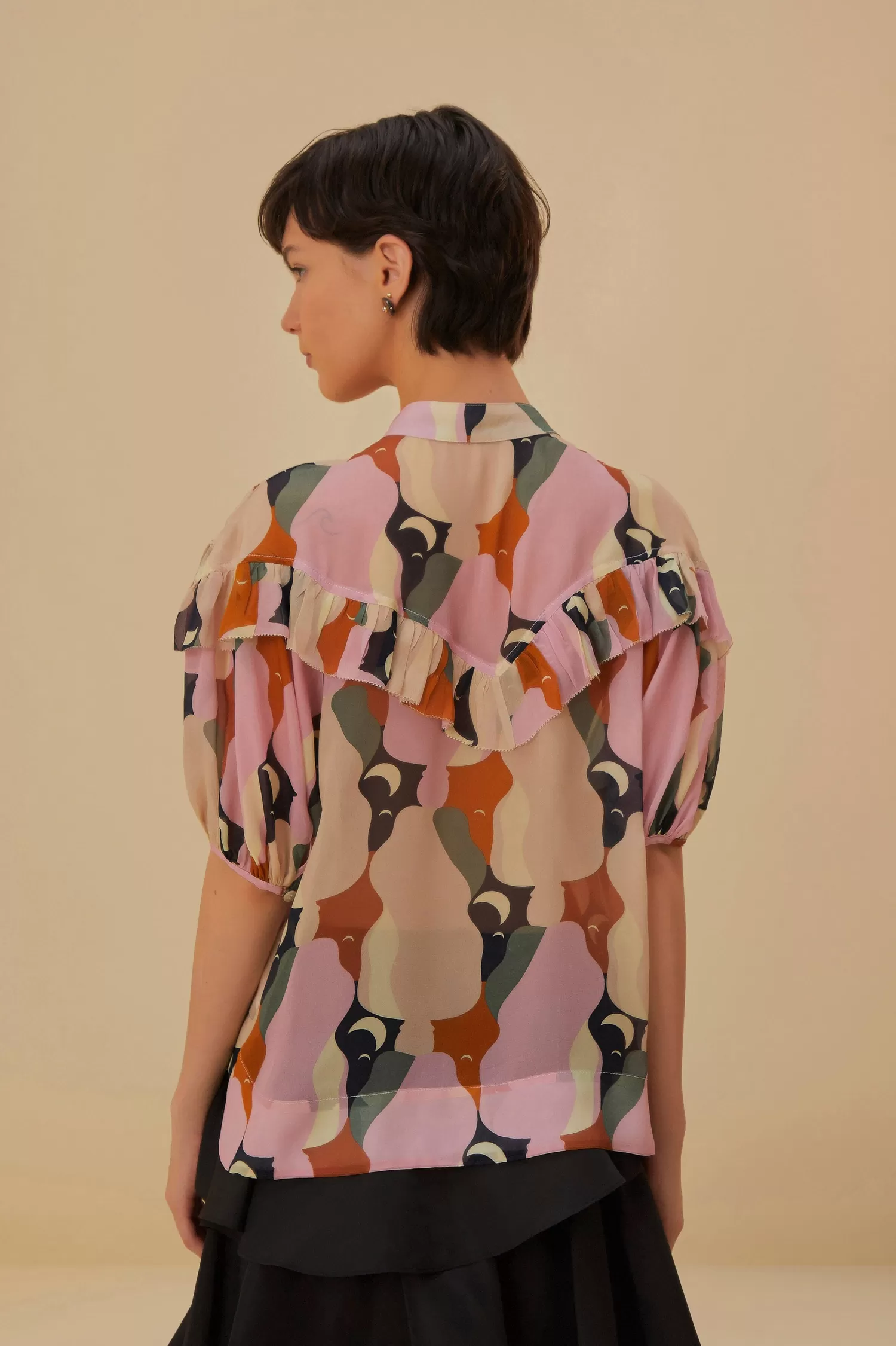 FARM Rio Blouses^ THE KISS MULTICOLOR SHORT SLEEVE BLOUSE