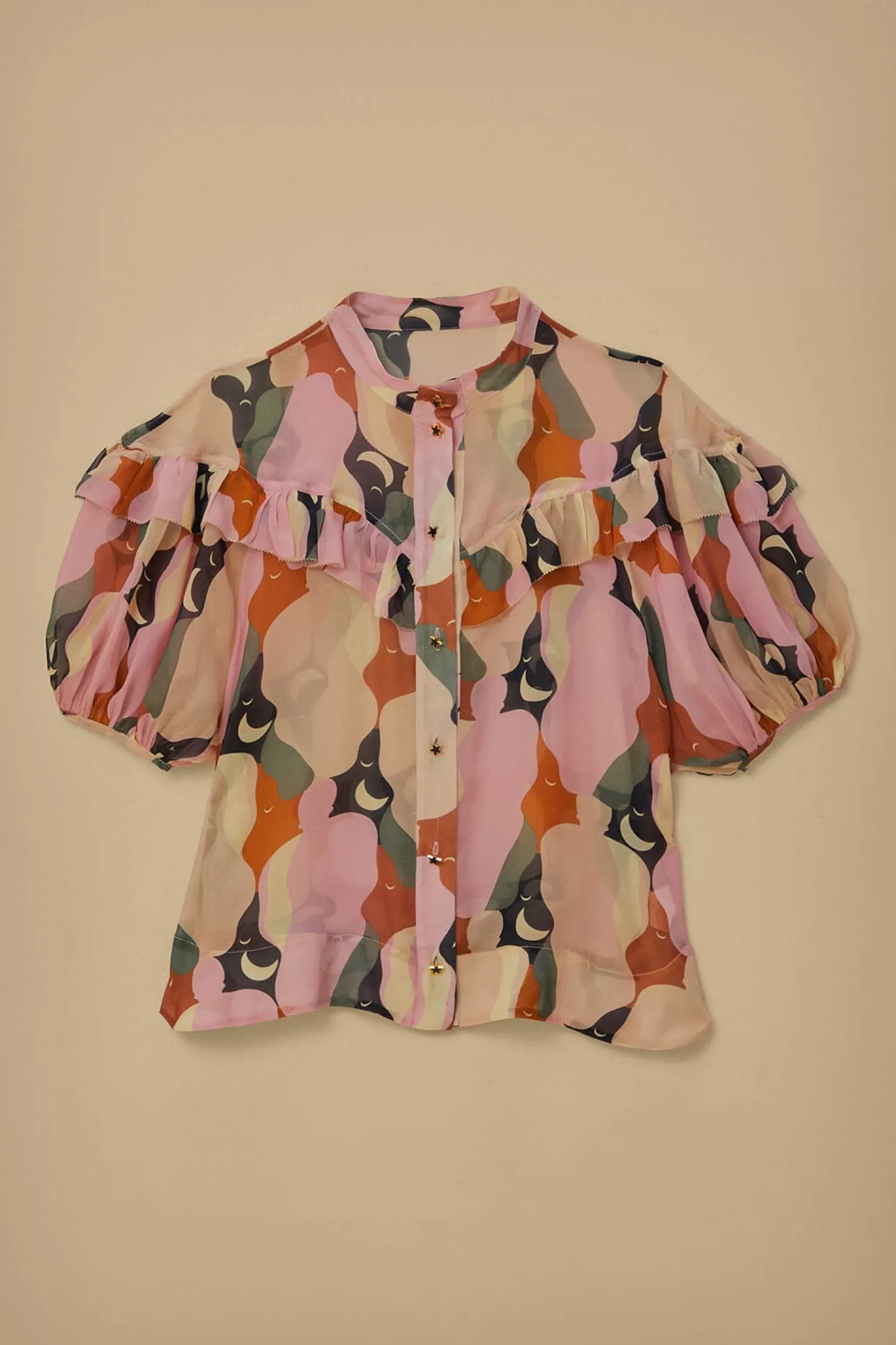 FARM Rio Blouses^ THE KISS MULTICOLOR SHORT SLEEVE BLOUSE