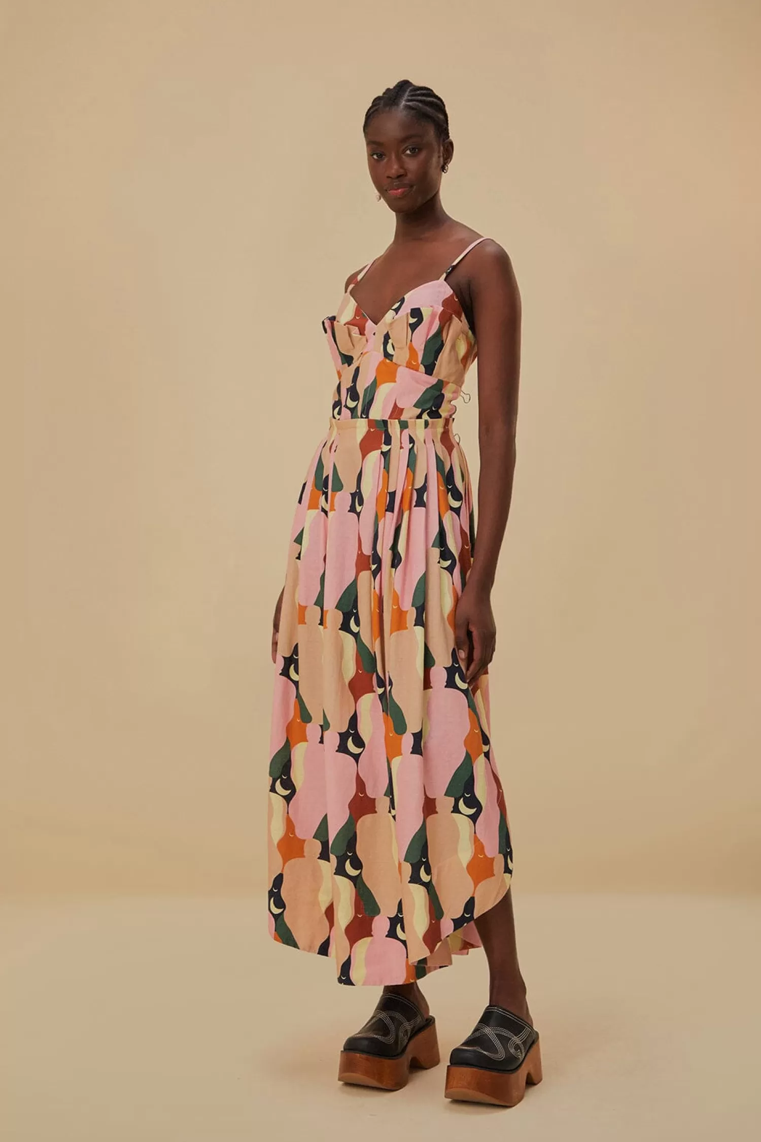 FARM Rio Midi Dresses^ THE KISS MULTICOLOR SLEEVELESS MIDI DRESS
