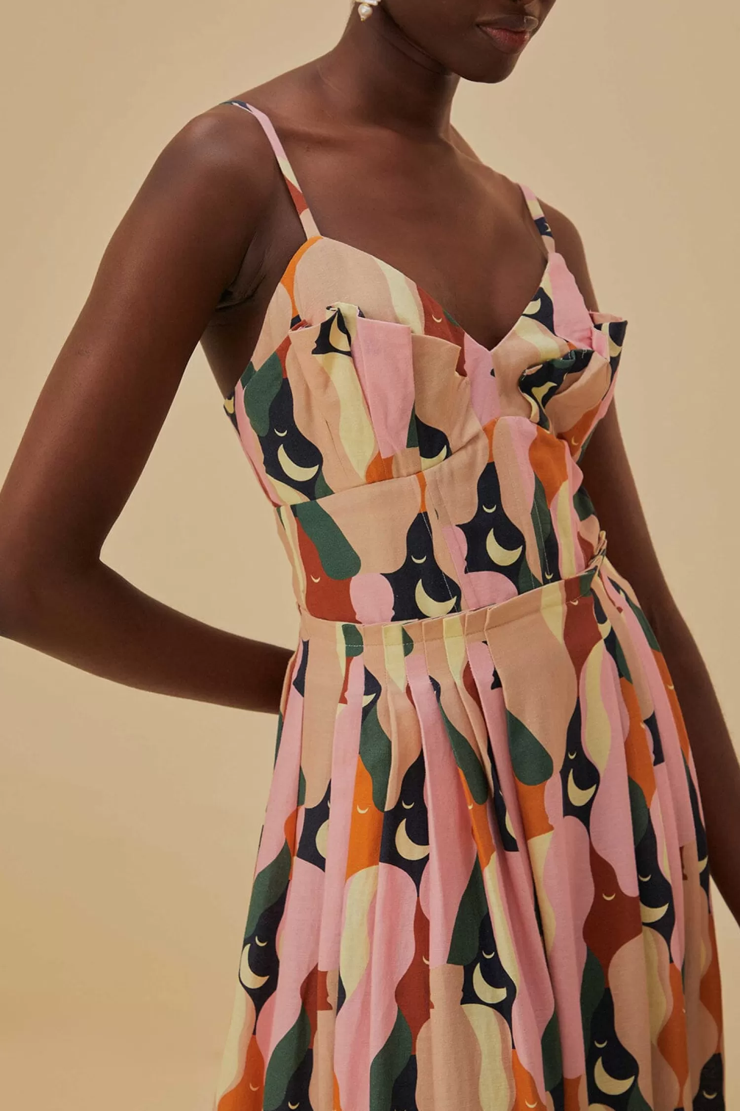 FARM Rio Midi Dresses^ THE KISS MULTICOLOR SLEEVELESS MIDI DRESS