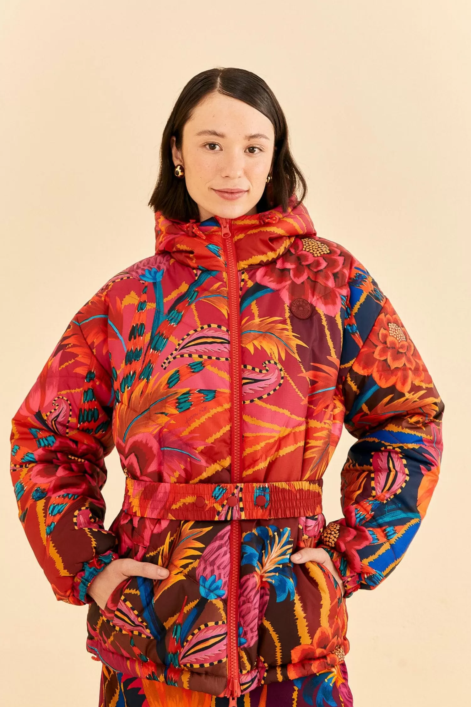 FARM Rio Puffer Jackets^ VINTAGE WAVE REVERSIBLE PUFFER JACKET