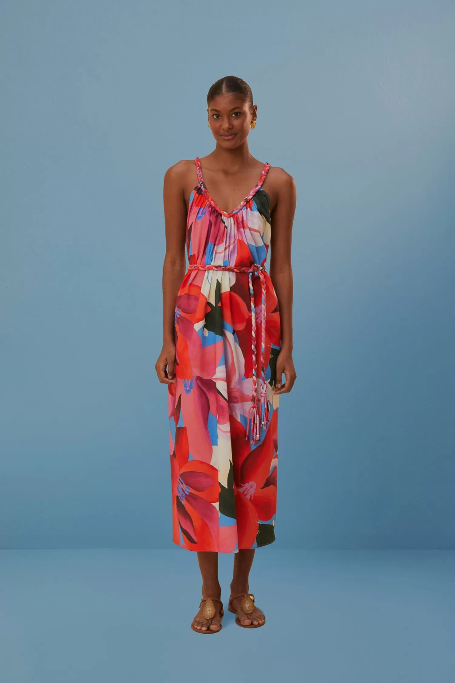 FARM Rio Cover-ups^ WATERCOLOR FLORAL SLEEVELESS COVER UP