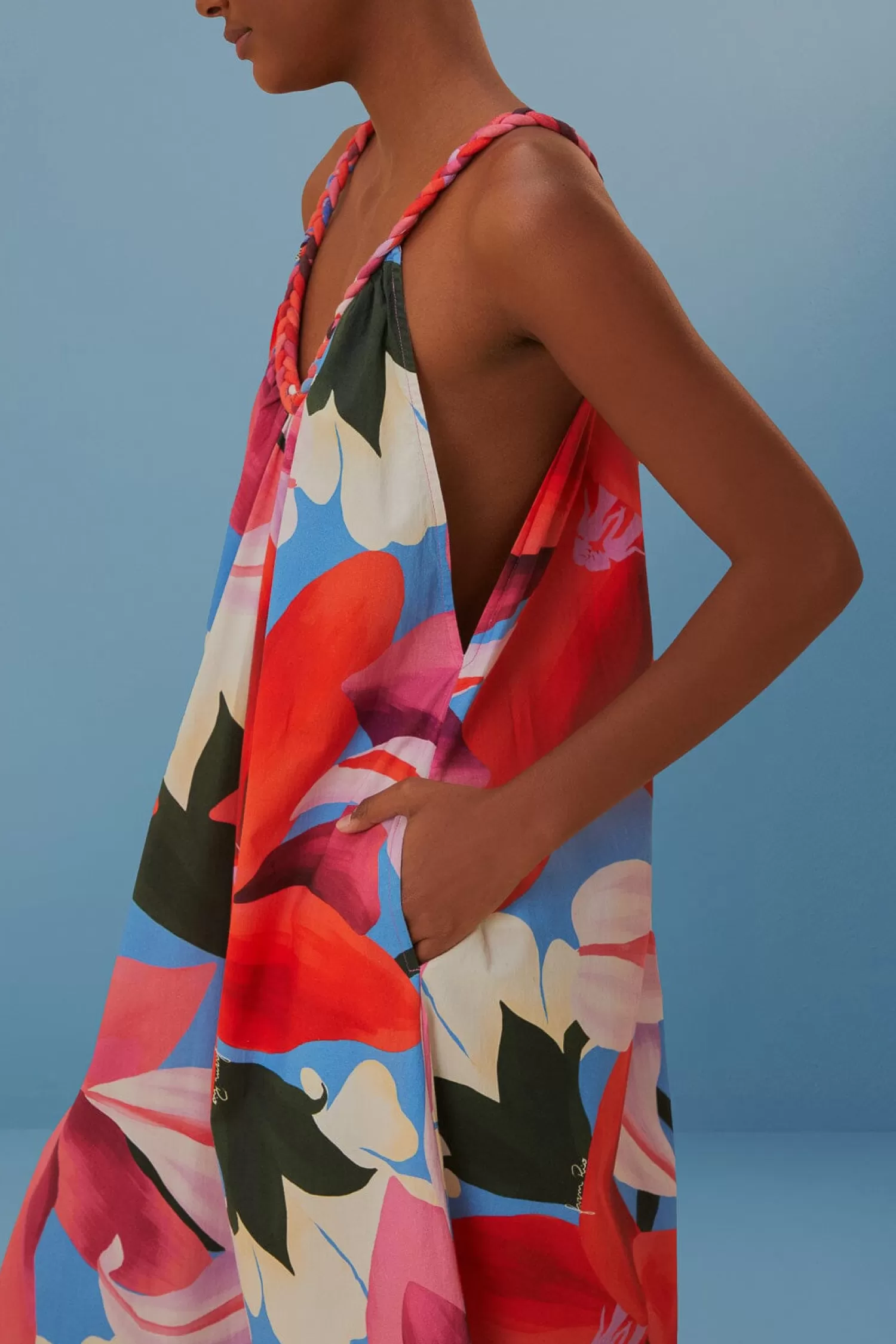 FARM Rio Cover-ups^ WATERCOLOR FLORAL SLEEVELESS COVER UP