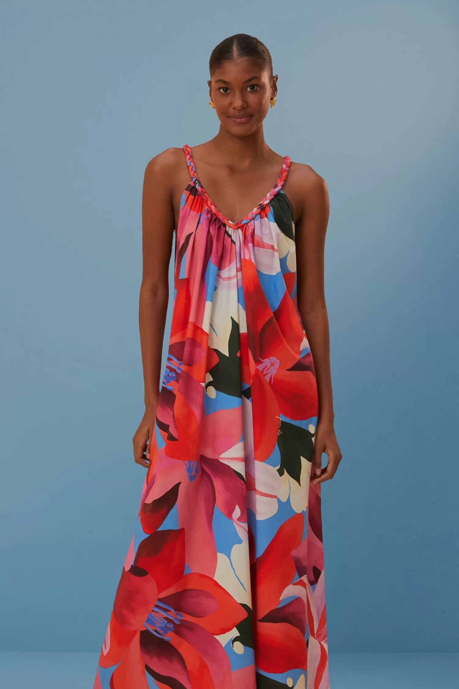 FARM Rio Cover-ups^ WATERCOLOR FLORAL SLEEVELESS COVER UP