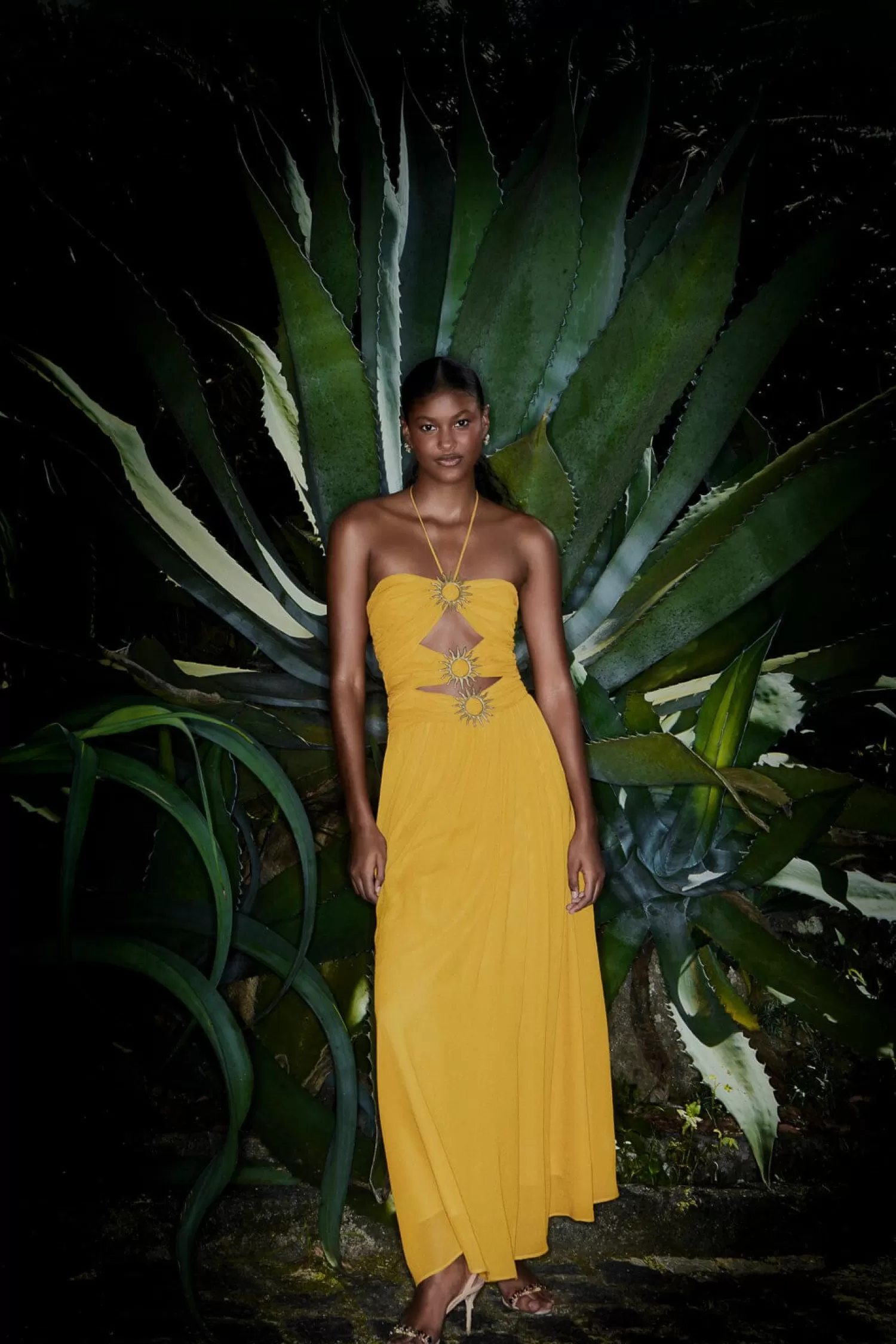 FARM Rio Maxi Dresses^ YELLOW SLEEVELESS MAXI DRESS WITH SUN BUCKLE